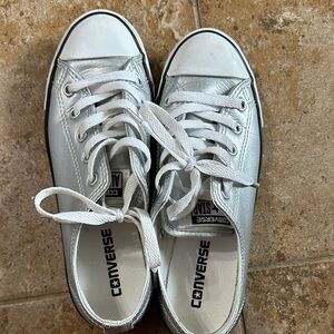 Converse Metallic Silver Low-Top Sneakers